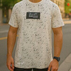 Freego Denim Co Short Sleeve White Black Spot Men's T-Shirt  Size XL